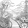 Garden Sunset Coloring Pages