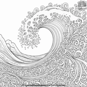 Gentle Wave Zentangle Coloring Pages