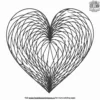 Geometric Heart Zentangle Coloring Pages