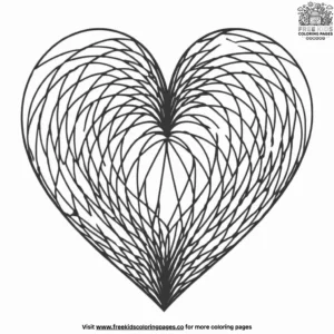 Geometric Heart Zentangle Coloring Pages