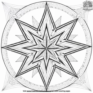 Geometric Star Zentangle Coloring Pages