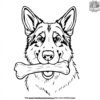 German Shepherd Chewing on a Bone Coloring Pages