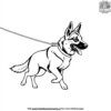 German Shepherd On a Leash Coloring Pages