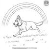 German Shepherd Under a Rainbow Coloring Pages