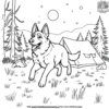 German Shepherd at a Campsite Coloring Pages