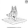 German Shepherd on a Picnic Blanket Coloring Pages