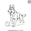 German Shepherd with a Ball Coloring Pages