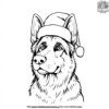 German Shepherd with a Festive Christmas Hat Coloring Pages