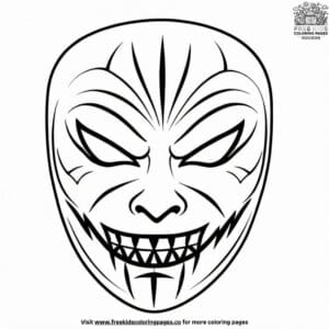 Ghostly Mask Coloring Pages