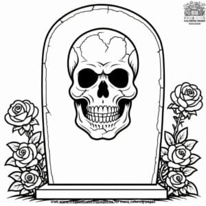 Ghoulish tombstone coloring pages