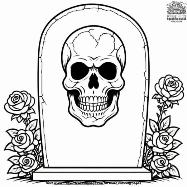 Ghoulish tombstone coloring pages