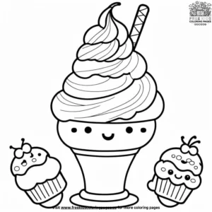 Giant Ice Cream Sundae Birthday Coloring Pages