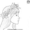 Girl With Flower Crown Coloring Pages