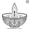 Glowing Diya Patterns Coloring Pages