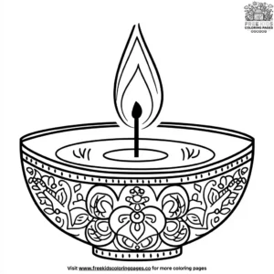 Glowing Diya Patterns Coloring Pages