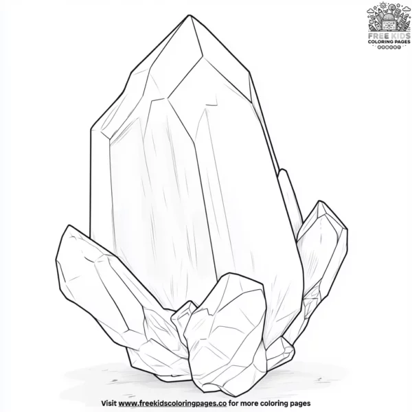 Glowing rose quartz crystal coloring pages