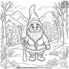 Gnome Adventuring Through the Snow Coloring Pages