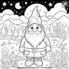 Gnome and the Starry Night Sky Coloring Pages