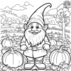 Gnome at the Pumpkin Patch Coloring Pages