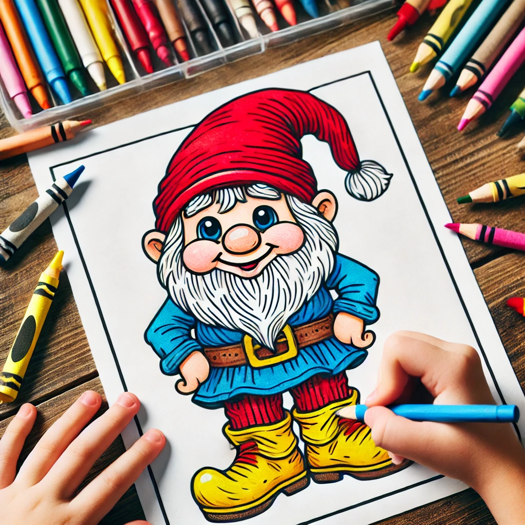 Gnome coloring pages 5