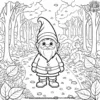 Gnome on an Autumn Walk Coloring Pages