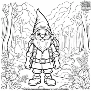 Gnome with His Backpack Coloring Pages