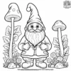 Gnome with His Magical Mushroom Coloring Pages