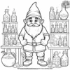 Gnome with His Magical Potions Coloring Pages