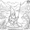 Gnome with a Fishing Rod Coloring Pages