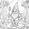 Gnome with a Lantern Coloring Pages