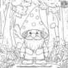 Gnome with a Mushroom Hat Coloring Pages