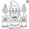 Gnome with a Potted Plant Coloring Pages