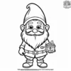 Gnome with a Tiny Treasure Chest Coloring Pages