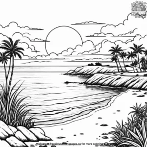 Golden Hour Sunset Coloring Pages