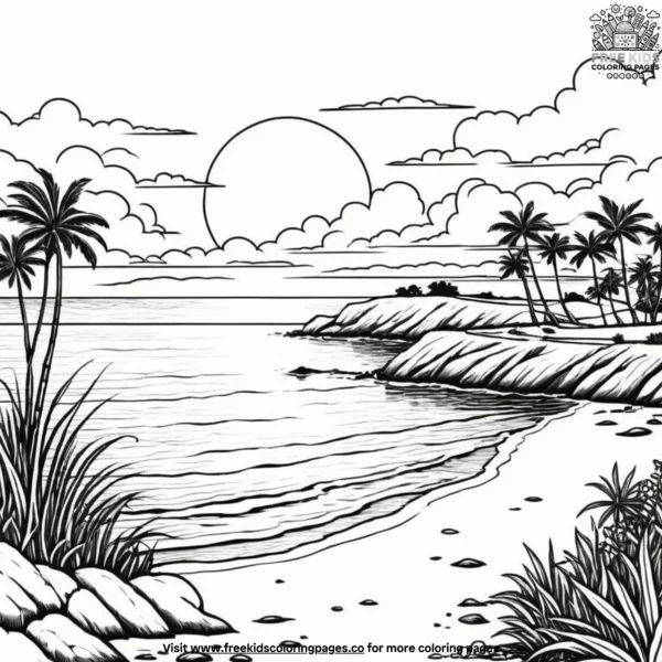 Golden hour sunset coloring pages