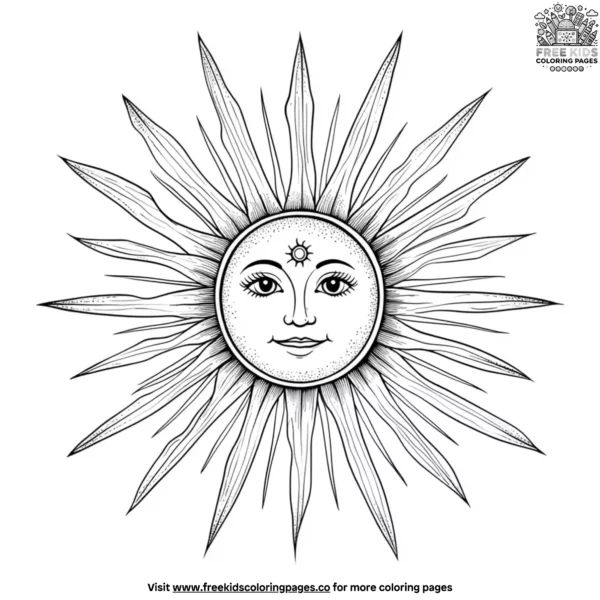 Golden sun coloring pages