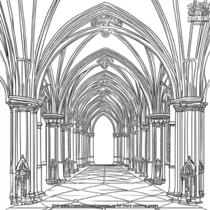 Gothic archway coloring pages