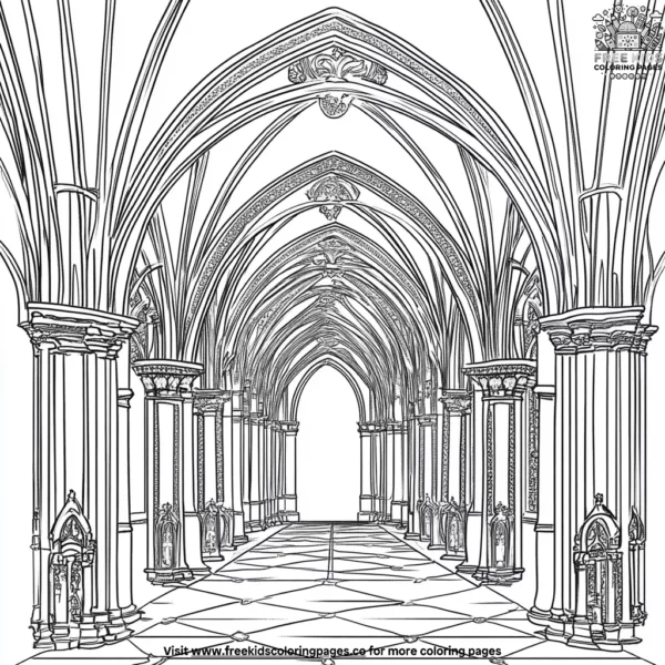 Gothic archway coloring pages