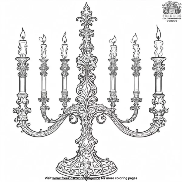 Gothic candelabra coloring pages