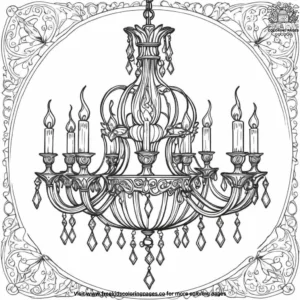 Gothic chandelier coloring pages