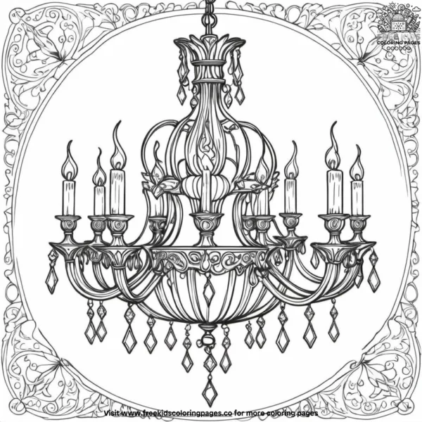 Gothic chandelier coloring pages