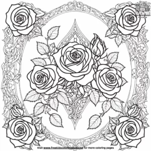 Gothic roses coloring pages