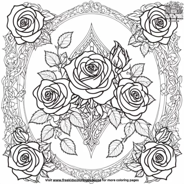 Gothic roses coloring pages