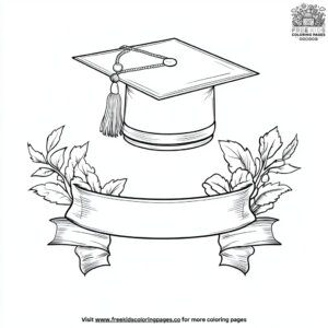 Graduation Banner Coloring Pages