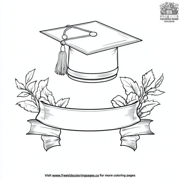 Graduation banner coloring pages