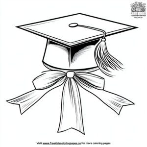 Graduation Cap Ribbon Coloring Pages