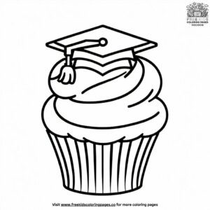 Graduation Cupcake Coloring Pages