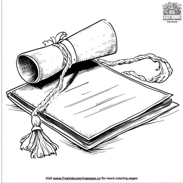 Graduation diploma coloring pages