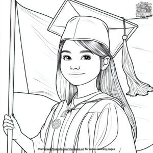 Graduation Flag Coloring Pages