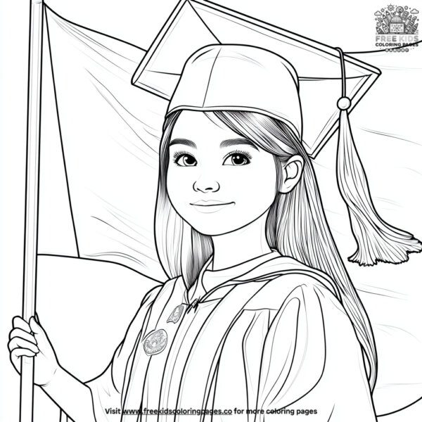 Graduation flag coloring pages